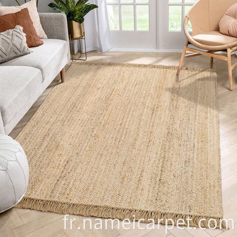 Handmade Braided Woven Jute Hemp Carpet Rug Floor Mats 55